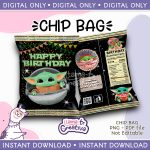 Baby Yoda Model 2 Chip Bag, Instant Download, not editable