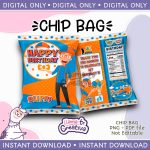 Blippi Chip Bag, Instant Download, not editable