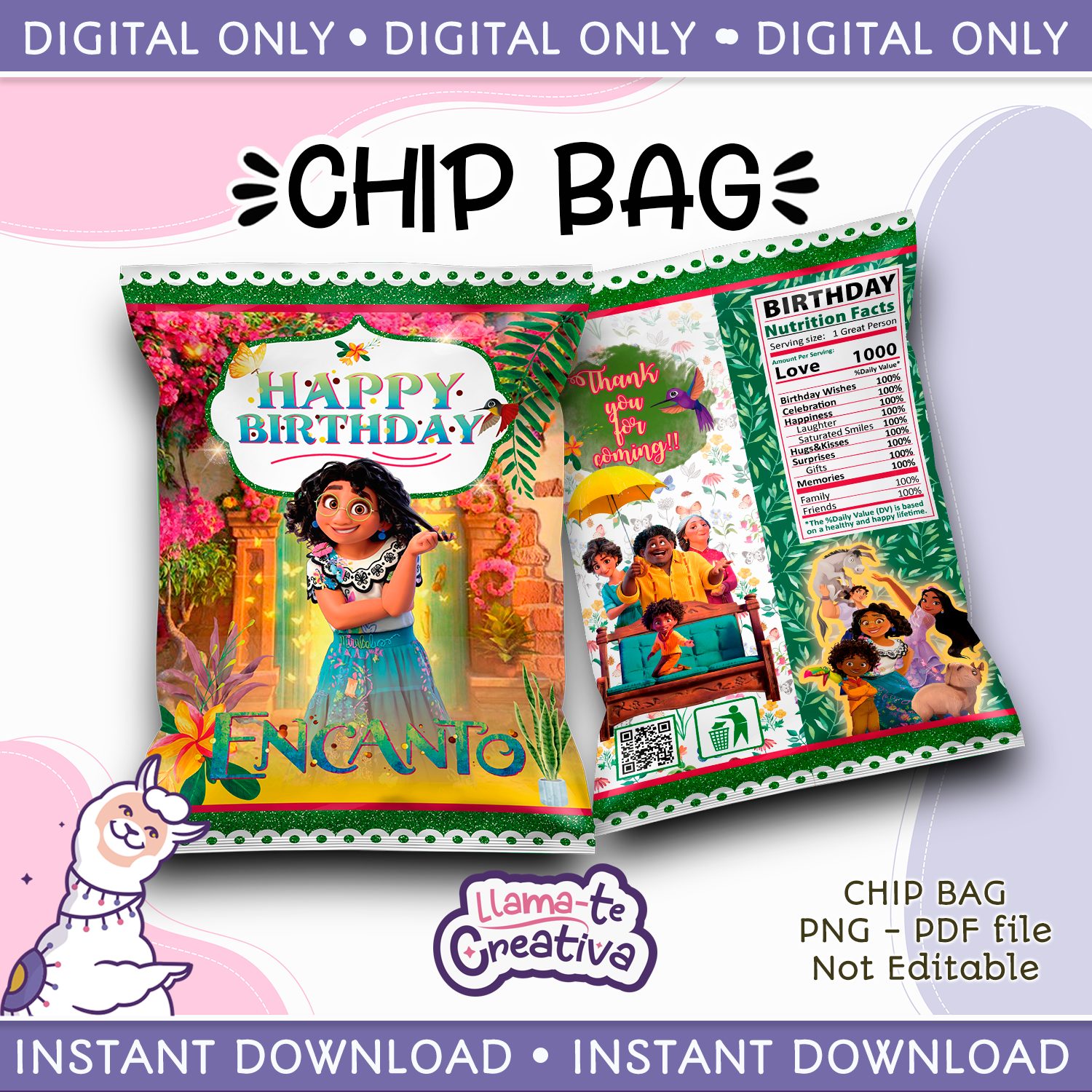 ENCANTO PUBLICIDAD Encanto Chip Bag, Instant Download, not editable - Image 1