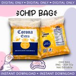 Corona Beer Chip Bag, Instant Download, not editable