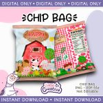 Farm girl Chip Bag, Instant Download, not editable
