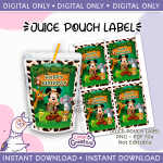 Mickey Safari juice pouch bag label, Capri sun,  Instant Download, not editable