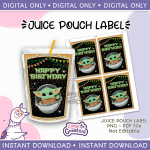 Baby Yoda juice pouch bag label, Capri sun,  Instant Download, not editable