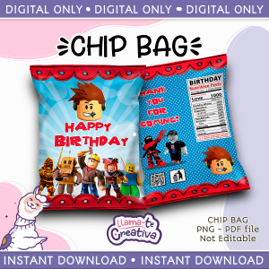 Roblox Chip Bag, Instant Download, not editable