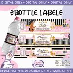 Paris Baby Shower bottle label, Digital printable, Not editable