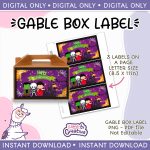 Monsters Halloween Gable Box Label, not editable
