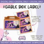 Halloween Gable Box Label, witch, not editable