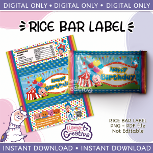 Plim Plim Rice Bar Label Digital Printable, Instant Download, not editable