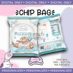 Aviator bear Chip Bag, Baby shower, Personalized, not editable