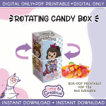 Surprise Rotating Candy Box, PDF Printable, Birthday Party kids, not editable