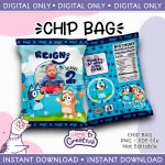 Bluey Chip Bag, Personalized w photo, not editable