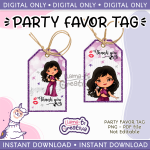 Two Selena Quintanilla Birthday Party Favor Tags, Instant Download, not editable