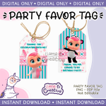 Cry Babies Birthday Party Favor Tags, Instant Download, not editable