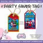 Spidey Birthday Party Favor Tags, Instant Download, not editable