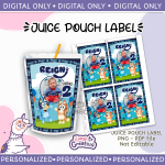 Bluey juice pouch bag label, Capri sun, Personalized w photo, not editable