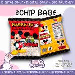 Mickey Chip Bag, Personalized w photo, not editable