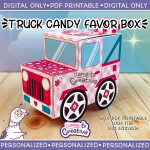 Printable Barbie Truck Candy Box, Personalized, Not Editable