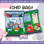 American Football Chip Bag, Personalized, Not editable