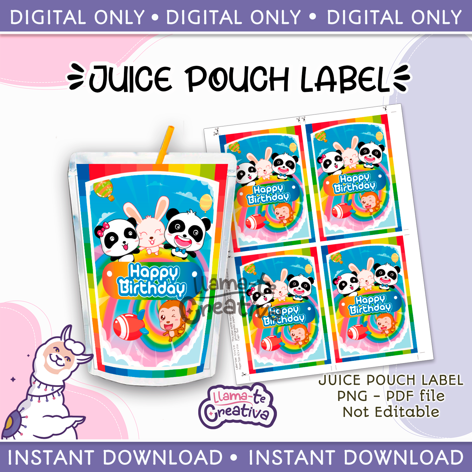 BABY BUS PORTADA Baby Bus juice pouch bag label, Capri sun, Instant Download, not editable - Image 1