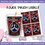 Sasuke juice pouch bag label, Capri sun,  Instant Download, not editable