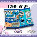 Cookie Monster, Blue Monster Chip Bag, Personalized, Not editable
