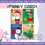 Christmas Money Card PNG and PDF Designs, PDF Printable, Instant Download, not editable - Image 2
