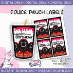 Squid game juice pouch bag label, Capri sun,  Instant Download, not editable