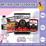 Squid Game Party Pack, Chip Bag, Bottle label and juice pouch bag label, instant download, not editable