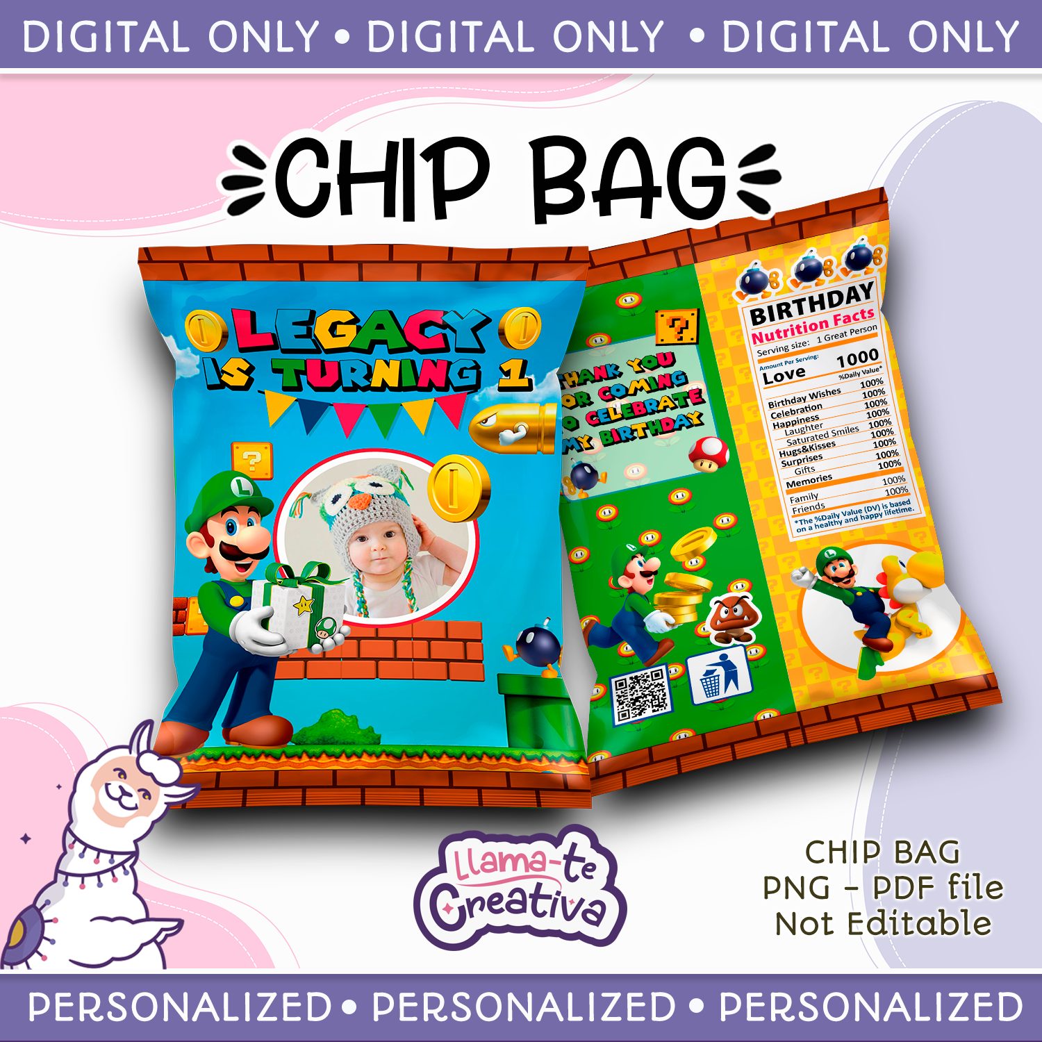LUIGI PUBLICIDAD Luigi Chip Bag, Personalized, Not editable - Image 1
