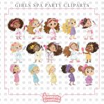 Spa Party Clipart, Girl Spa Party, Bath & Spa, Spa Girls, Girl Spa party, Instant download - Image 2