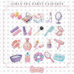 Spa Party Clipart, Girl Spa Party, Bath & Spa, Spa Girls, Girl Spa party, Instant download - Image 4