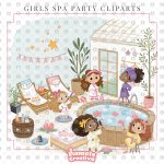 Spa Party Clipart, Girl Spa Party, Bath & Spa, Spa Girls, Girl Spa party, Instant download - Image 8