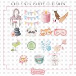 Spa Party Clipart, Girl Spa Party, Bath & Spa, Spa Girls, Girl Spa party, Instant download - Image 5