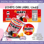 Demon Hunter, Mira, Kpop Chips Can 1.3oz Pringles Snack Labels & Wrap, Chip Can Label, Personalized, not editable