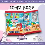 Splish Splash Chip Bag, Personalized, Not editable
