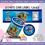 Tralalero, Tun tun, Bombardiro, Saturno Saturnita, Brainrot Chips Can 1.3oz Pringles Snack Labels & Wrap, Chip Can Label, Personalized, not editable