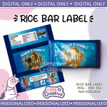 Tralalero, Tun tun, Bombardiro, Saturno Saturnita, Brainrot Rice Bar Label Digital Printable, Personalized, not editable