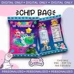 Super Mario Galaxy Chip Bag, Personalized, Not editable