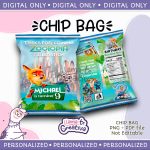 Zootopia Chip Bag, Personalized, Not editable