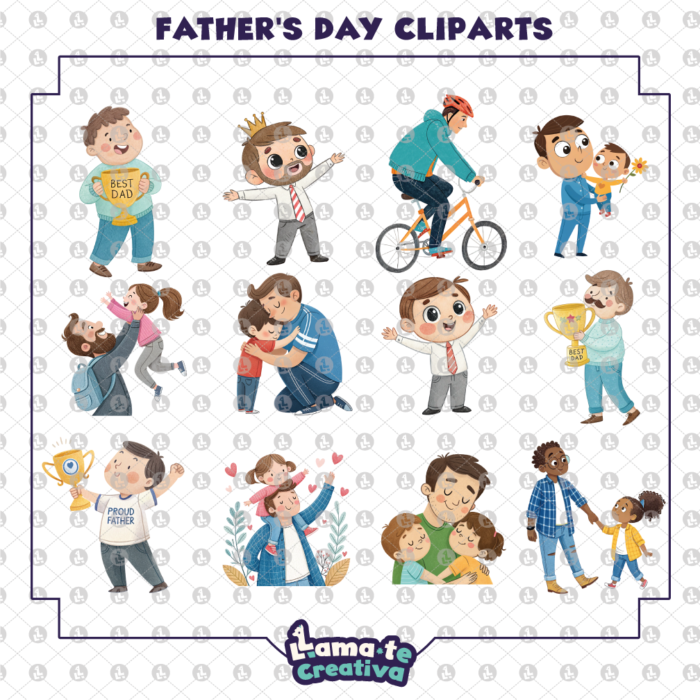Father's Day Clipart Bundle | Printable Father's Day Clipart - Image 2