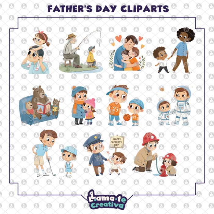 Father's Day Clipart Bundle | Printable Father's Day Clipart - Image 3