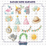 Safari Animals Clipart Bundle | Printable Party Clipart - Image 4