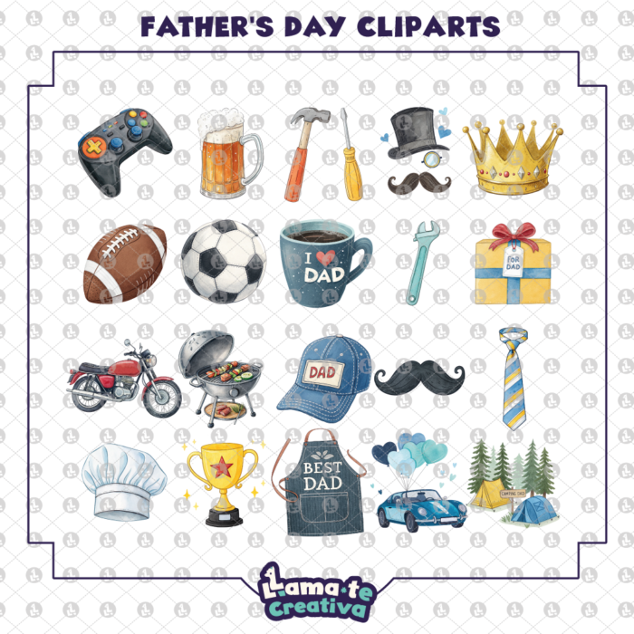 Father's Day Clipart Bundle | Printable Father's Day Clipart - Image 4