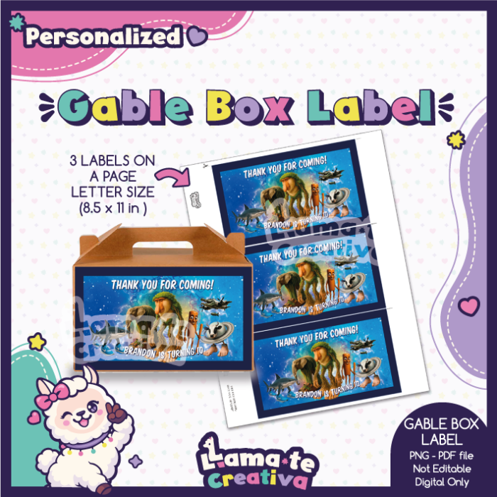 Italian Brainrot Gable Box Label | Personalized Birthday Party Favor - Image 2