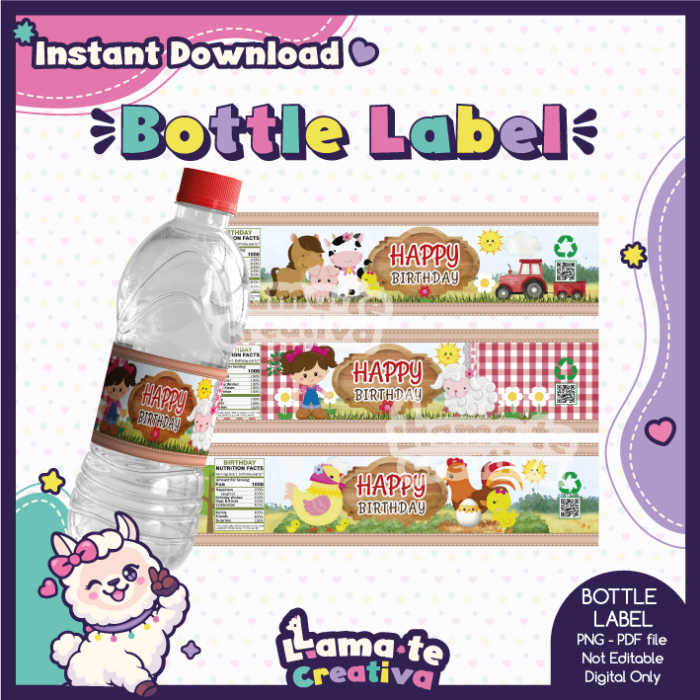 Farm Girl Party Pack | Chip Bag, Bottle Label & Juice Pouch - Image 4