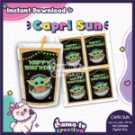 Baby Yoda Grogu Capri Sun Label | Printable Birthday Party Favor