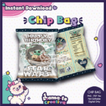 Baby Yoda Grogu Chip Bag Model 01 | Printable Birthday Party Favor