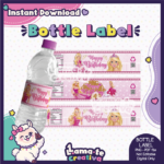 Barbie Bottle Label | Printable Birthday Party Favor | Instant Download