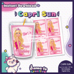 Barbie Capri Sun Label | Printable Birthday Party Favor