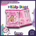 Barbie Girl Chip Bag Model 02 | Printable Birthday Party Favor